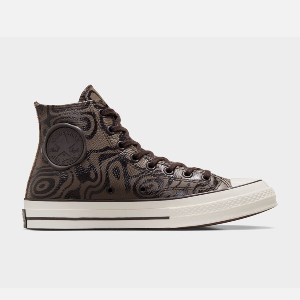 Converse High Top Sneakers Brown and Black Swirl Pattern